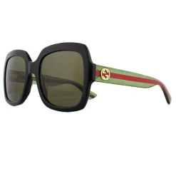 Square Black Green Glitter and Red Green Sunglasses GG0036SN