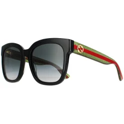 Square Black With Green and Red Glitter Grey Gradient GG0034SN Sunglasses