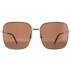 Square Gold Brown Sunglasses