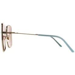Square Gold Brown Sunglasses