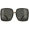 Square Grey Crystal and Gold Grey Sunglasses