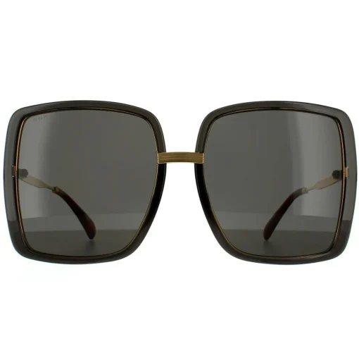Square Grey Crystal and Gold Grey Sunglasses