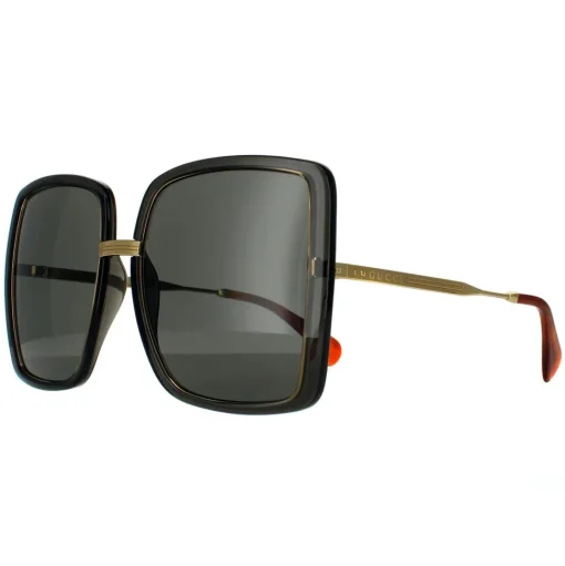 Square Grey Crystal and Gold Grey Sunglasses