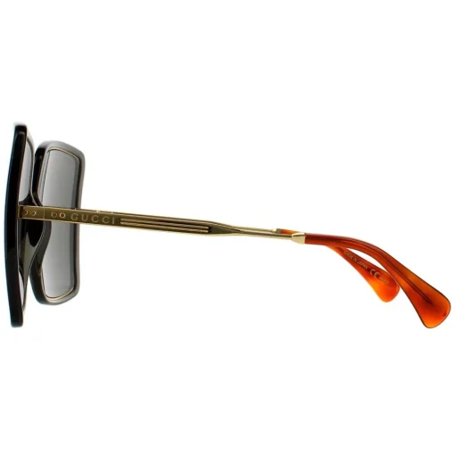 Square Grey Crystal and Gold Grey Sunglasses