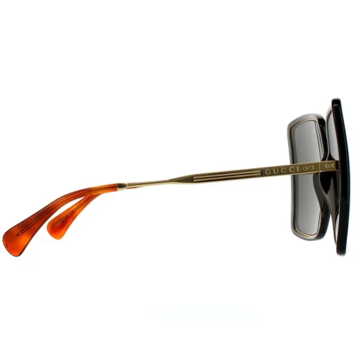 Square Grey Crystal and Gold Grey Sunglasses