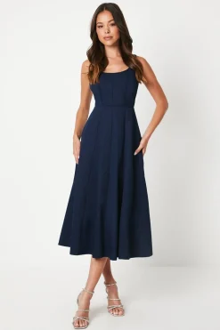 Square Neck Midi Dress