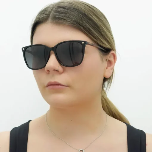 Square Shiny Black with Havana Grey Gradient Polarized RA5293