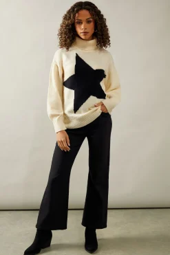 Star Front Roll Neck Jumper
