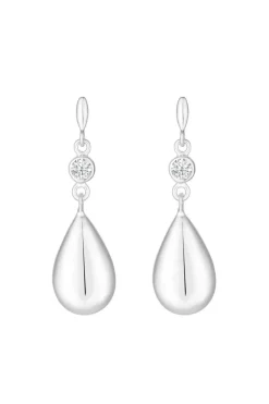 Sterling Silver 925 Besel Polished Drop Earrings