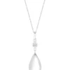 Sterling Silver 925 Besel Polished Drop Pendant Necklace