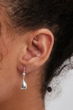 Sterling Silver 925 Besel Polished Drop Earrings