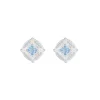 Sterling Silver 925 Blue Spinel And Cubic Zirconia Earrings