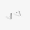 Sterling Silver 925 Pave Stick Earrings
