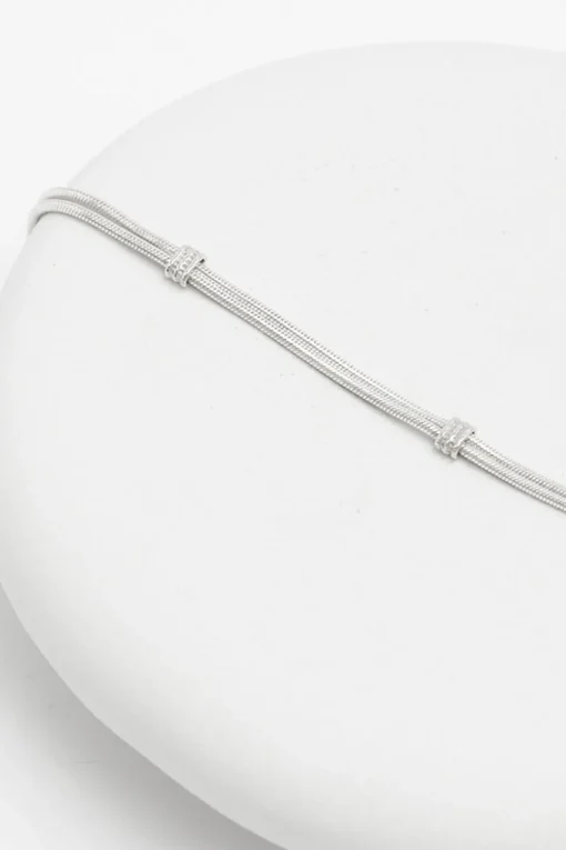 Sterling Silver 925 Polished Slinky Station Bracelet