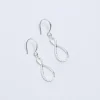 Sterling Silver 925 Polished And Cubic Zirconia Infinity Drop Earrings