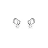 Sterling Silver 925 Polished Tapered heart Earrings