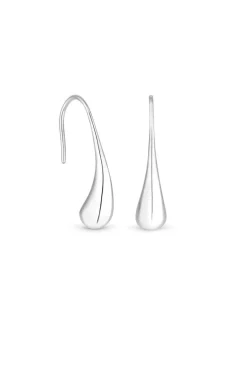 Sterling Silver 925 Polished Fluid Drop Earrings