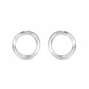 Sterling Silver 925 Polished Open Circle Earrings