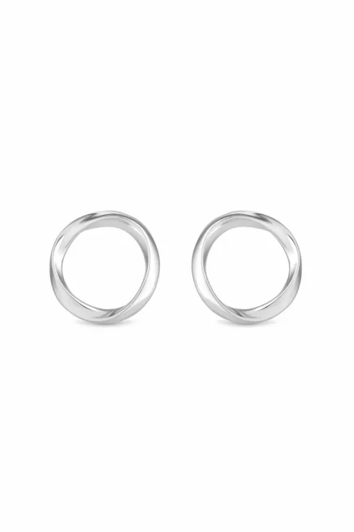 Sterling Silver 925 Polished Open Circle Earrings