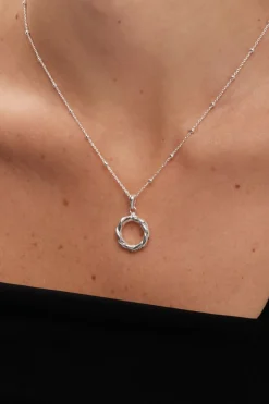 Sterling Silver 925 Polished Station Chain Polished Open Twist Pendant