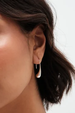 Sterling Silver 925 Polished Fluid Drop Earrings