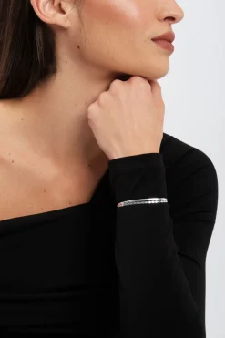 Sterling Silver 925 Polished Slinky Station Bracelet