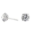 Sterling Silver 925 With Cubic Zirconia 6Mm Round Stud Earrings