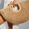 Straw Half Moon Bag