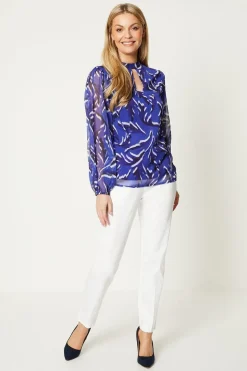 Stretch Cigarette Belted Trousers