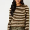 Stripe Brushed Knitted Jumper