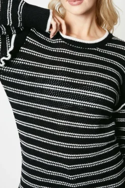 Stripe Frill Sleeve Tunic