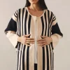 Striped Colour Block Coatigan
