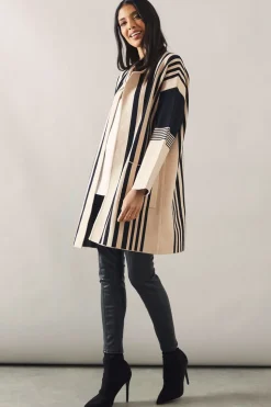Striped Colour Block Coatigan