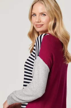 Striped Colour Block Knit Jumper