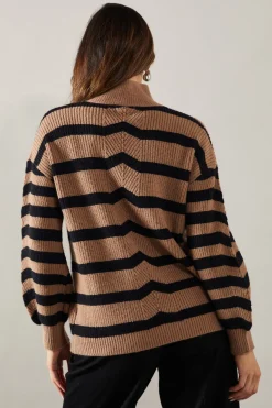 Striped High Neck Cosy Jumper