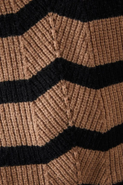 Striped High Neck Cosy Jumper