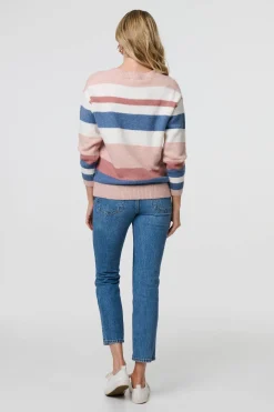 Striped Long Sleeve Relaxed Jumper