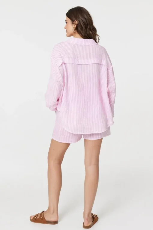 Striped Tie Waist Relaxed Shorts