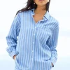 Striped 'Rooney' Cotton Blend Long Sleeve Shirt
