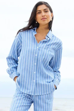 Striped 'Rooney' Cotton Blend Long Sleeve Shirt