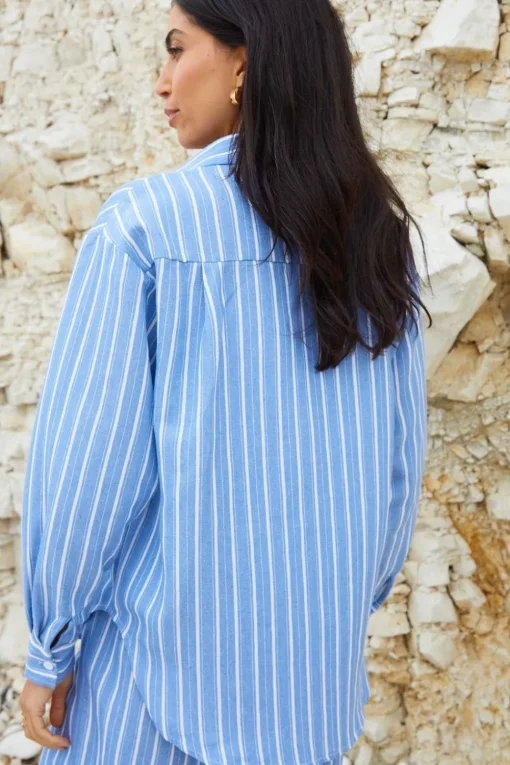 Striped 'Rooney' Cotton Blend Long Sleeve Shirt