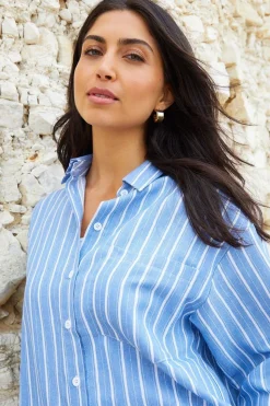 Striped 'Rooney' Cotton Blend Long Sleeve Shirt