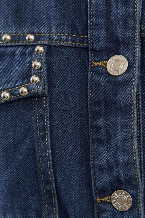Stud Detail Belted Denim Jacket