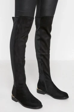 Suede Over The Knee Stretch Boots