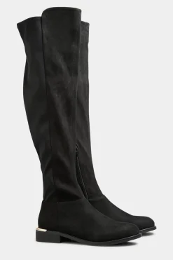 Suede Over The Knee Stretch Boots