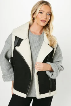 Suede Shearling Gilet
