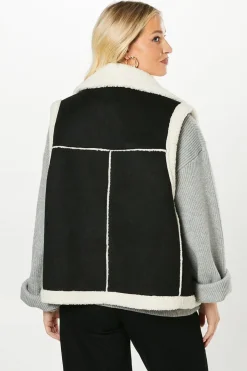 Suede Shearling Gilet