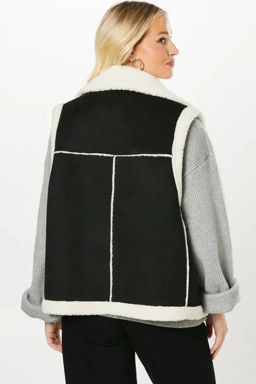 Suede Shearling Gilet