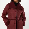 Suede Shearling Longline Coat