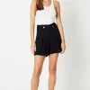 Tab Detail Pleated Turn Back Short